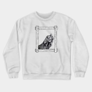 Funny Chicken in a Frame Crewneck Sweatshirt